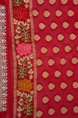 Red Georgette Khaddi Saree