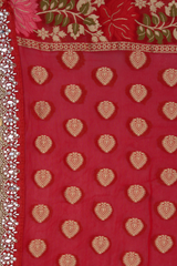 Red Georgette Khaddi Saree