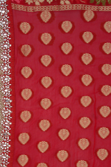 Red Georgette Khaddi Saree