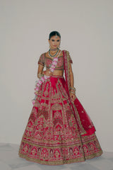 Ruby Red Zardozi Lehenga
