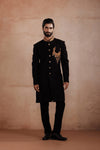Black Floral Embroidered Indo-Western