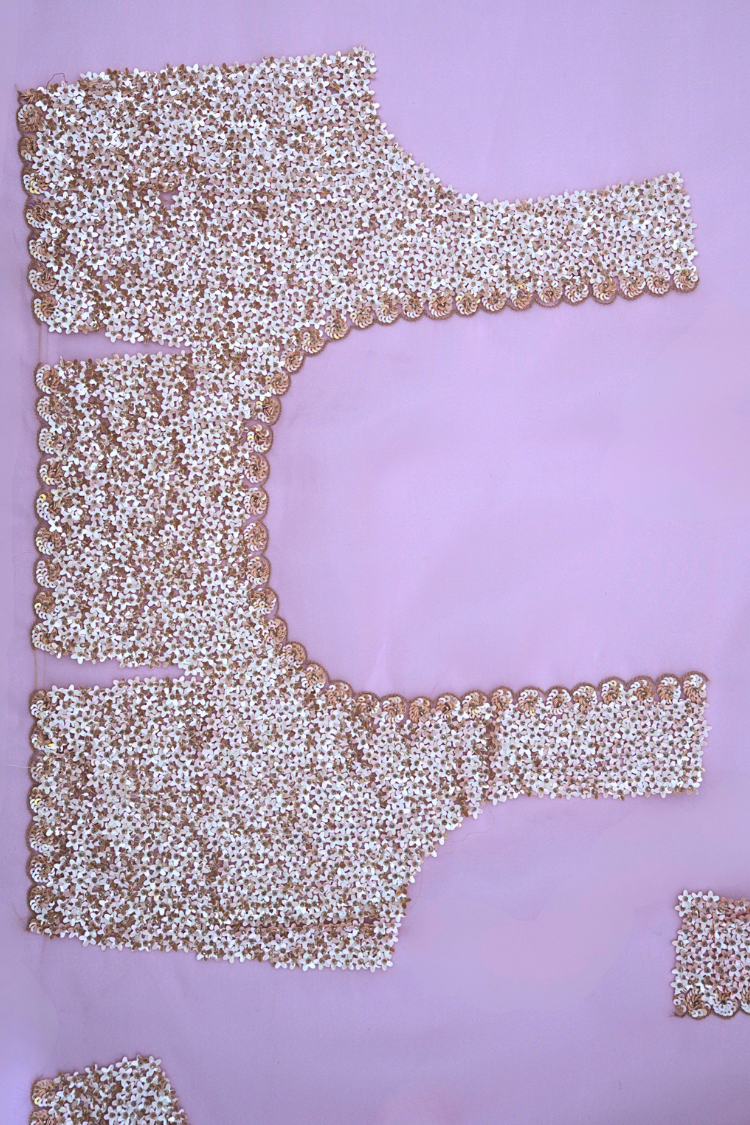 Pink Organza Hand Work Saree
