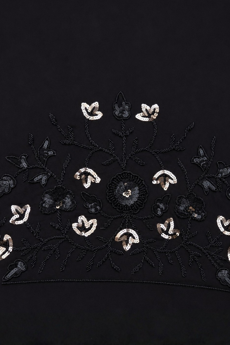 Black Net Saree