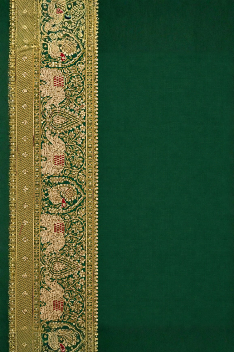 Green Kanjivarum Slik Saree