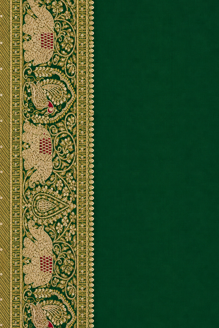 Green Kanjivarum Slik Saree