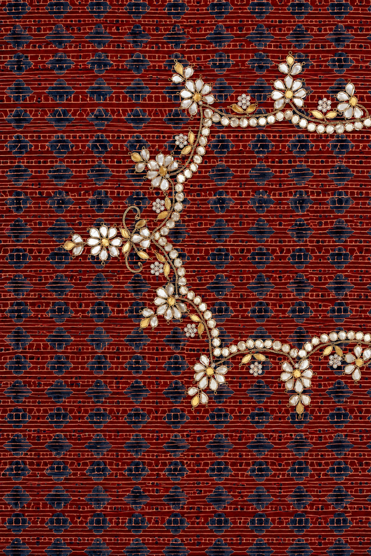 Golden Georgette Hand Work Saree