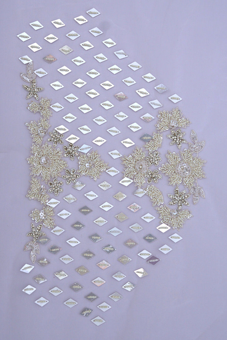 Ivory Net Hand Work Saree