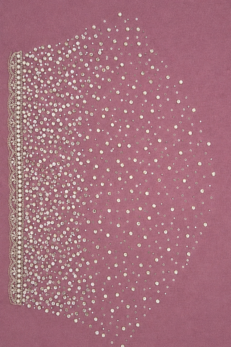 Mauve Organza Hand Work Saree