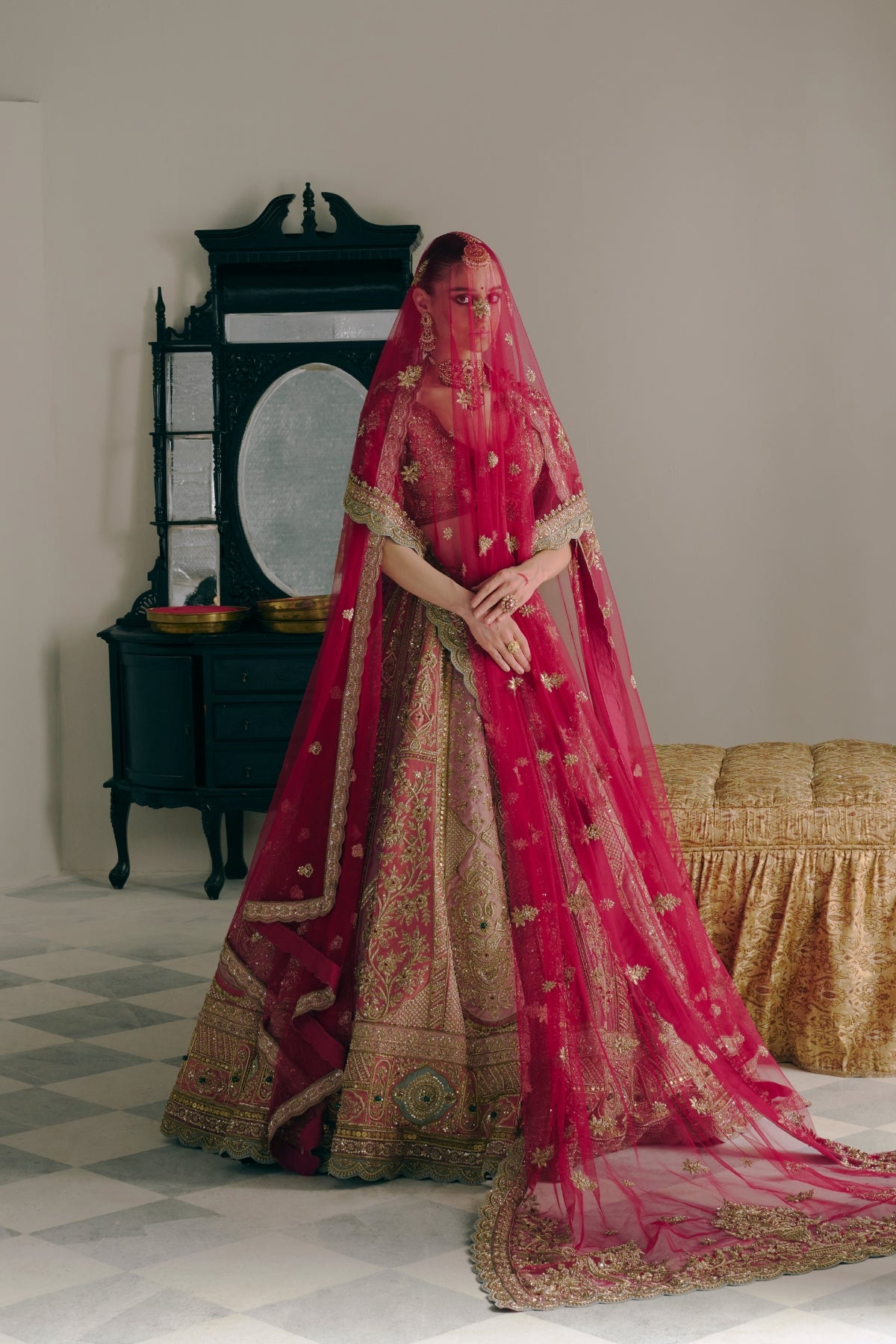 Rose and Fuchsia Bridal Lehenga