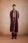 Maroon Raw Silk Kurta Set
