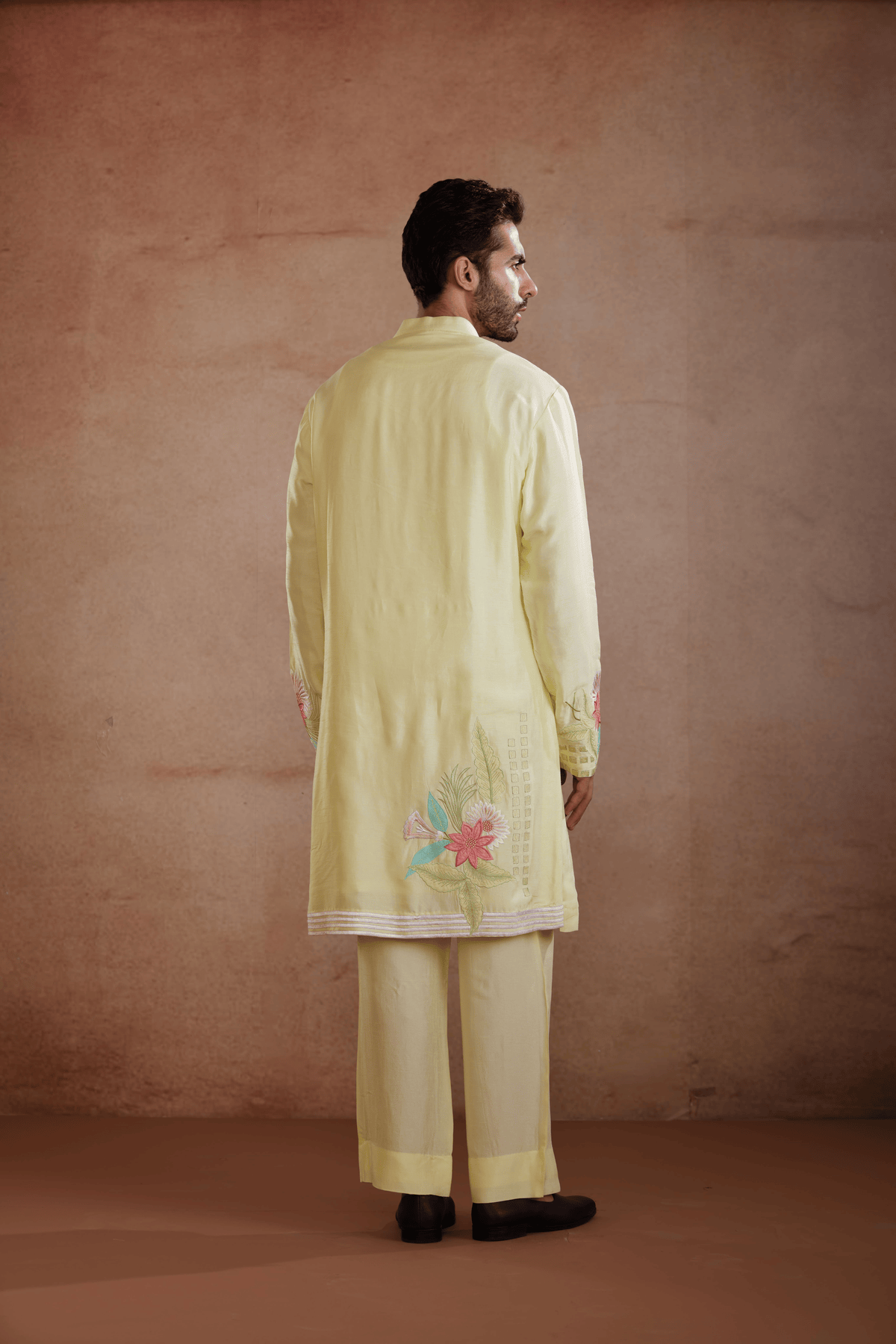 Lemon Yellow Raw Silk Kurta Set