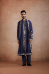 Slate Blue Raw Silk Kurta Set