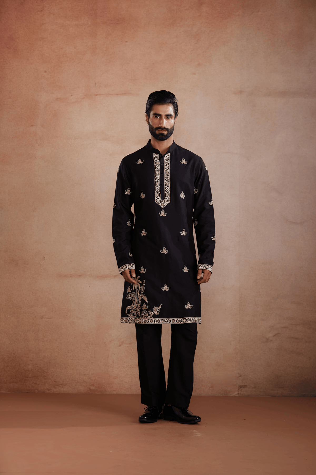 Black Silk Kurta Set