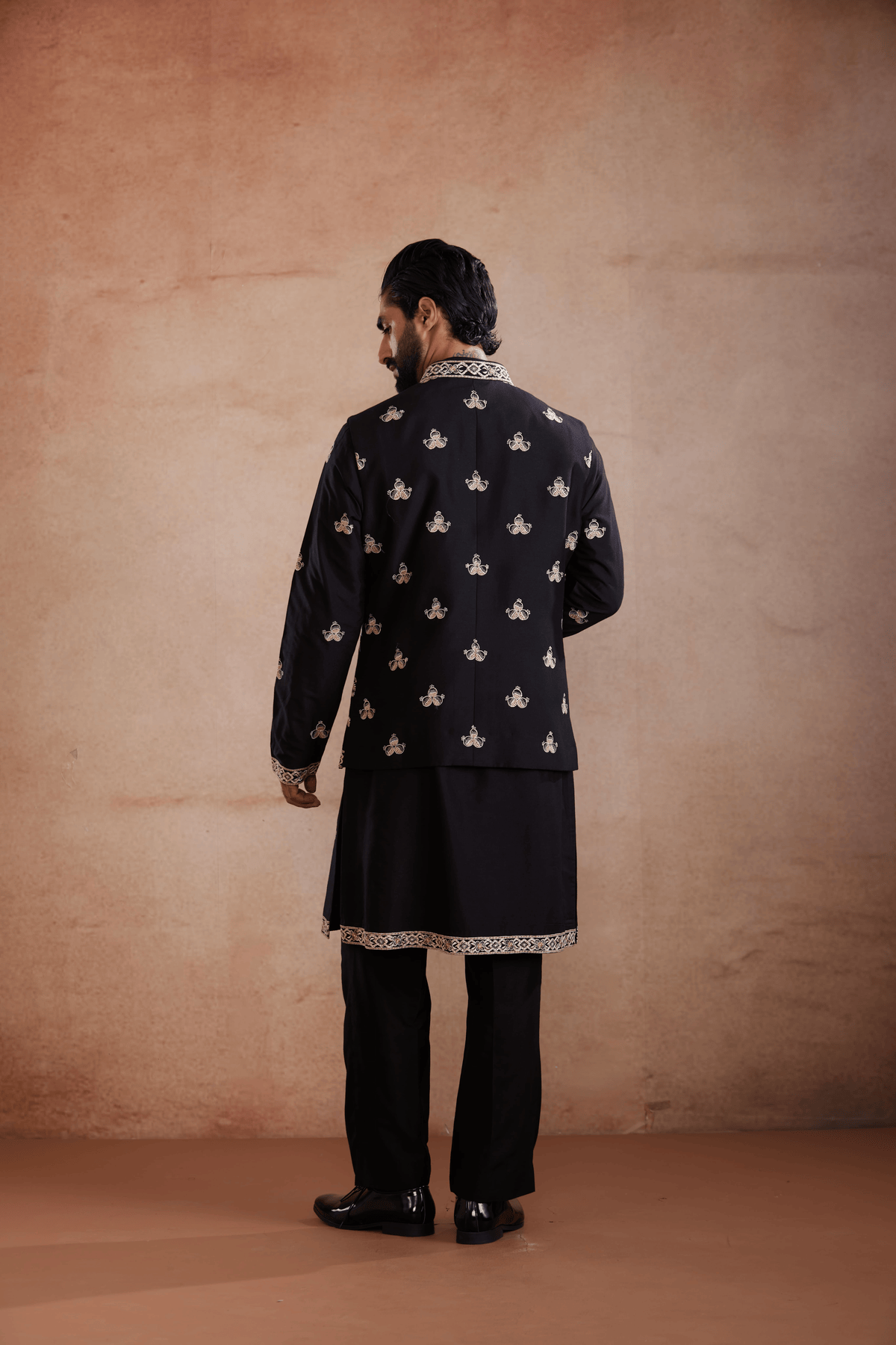 Black Silk Kurta Set