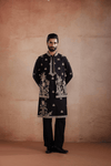 Black Silk Kurta Set