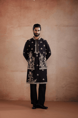 Black Silk Kurta Set