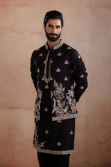 Black Silk Kurta Set