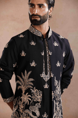 Black Silk Kurta Set