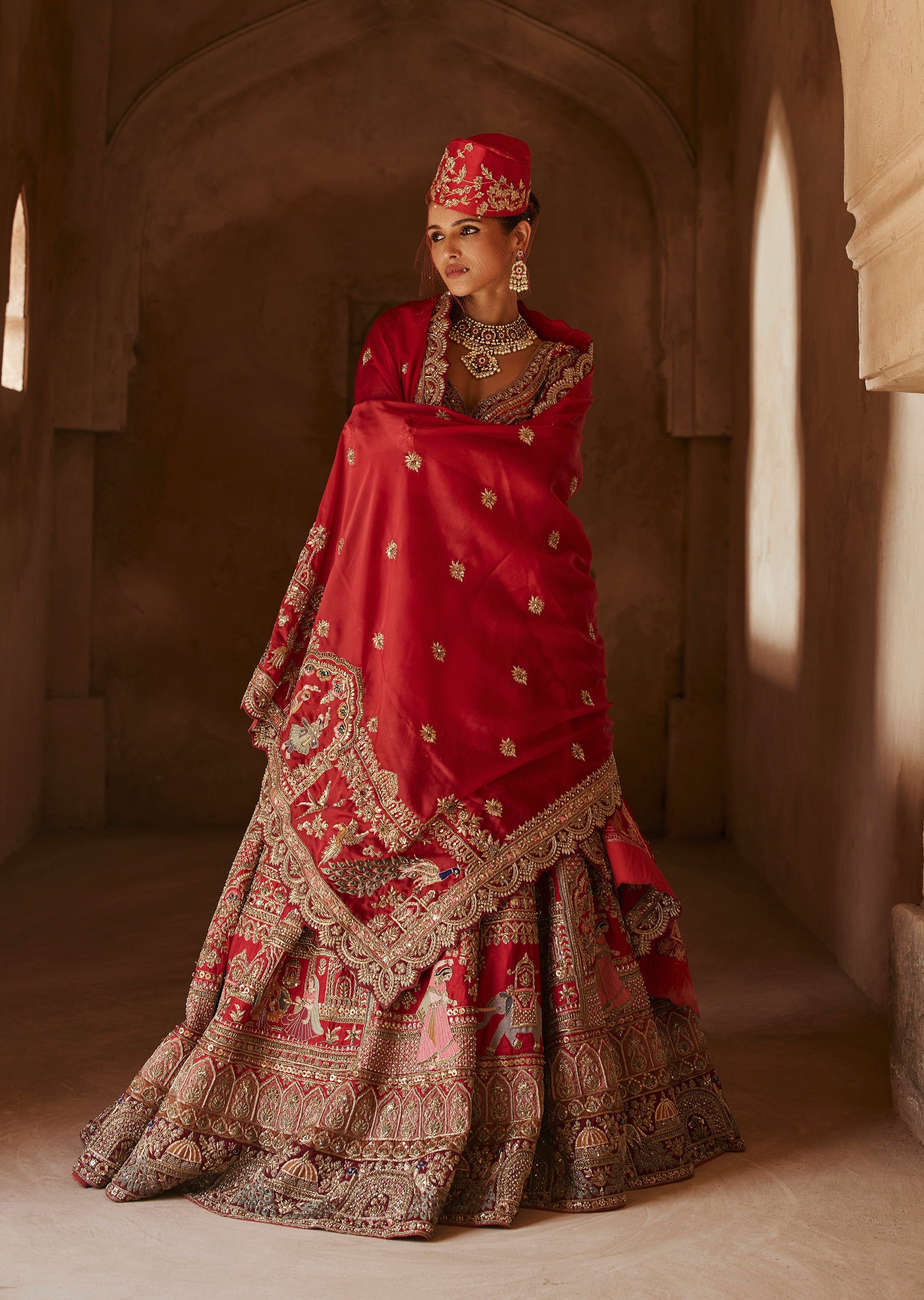 Zardozi Resham Lehenga - SHB630