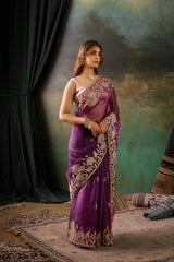 Purple Organza Saree