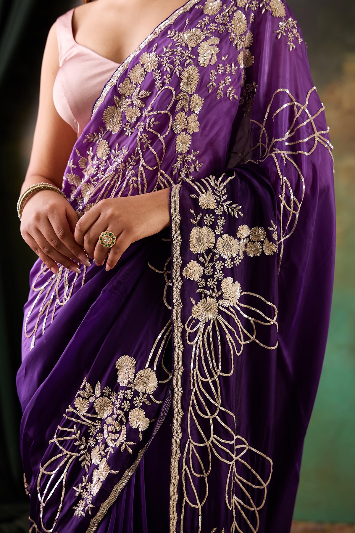 Purple Upada Silk Saree