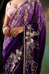 Purple Upada Silk Saree