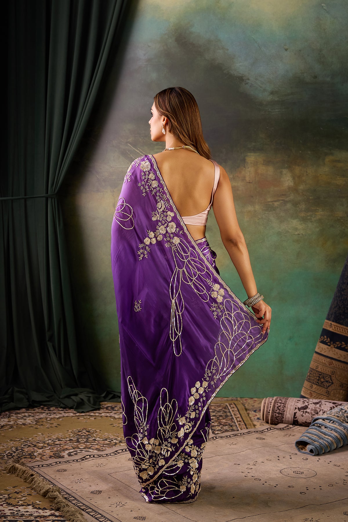 Purple Upada Silk Saree