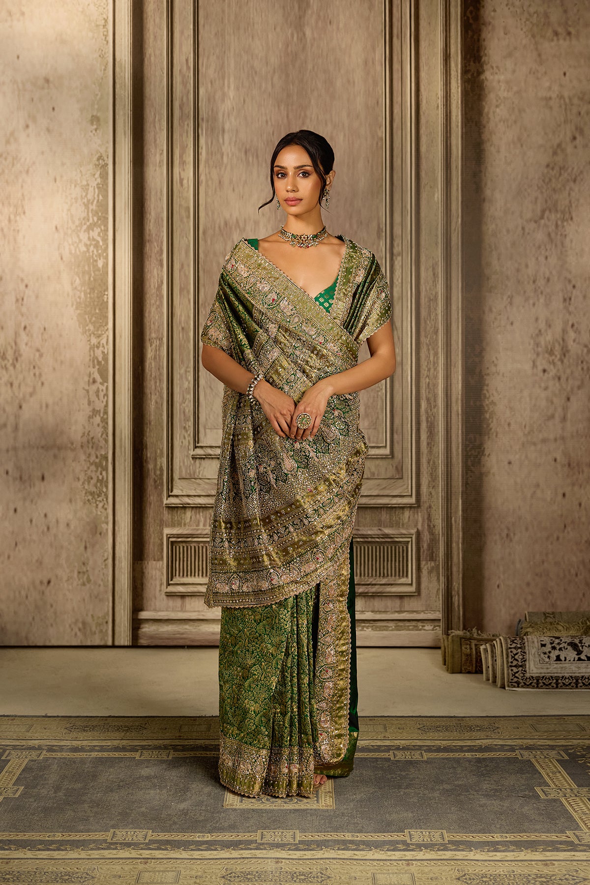 Green Kanjivarum Slik Saree