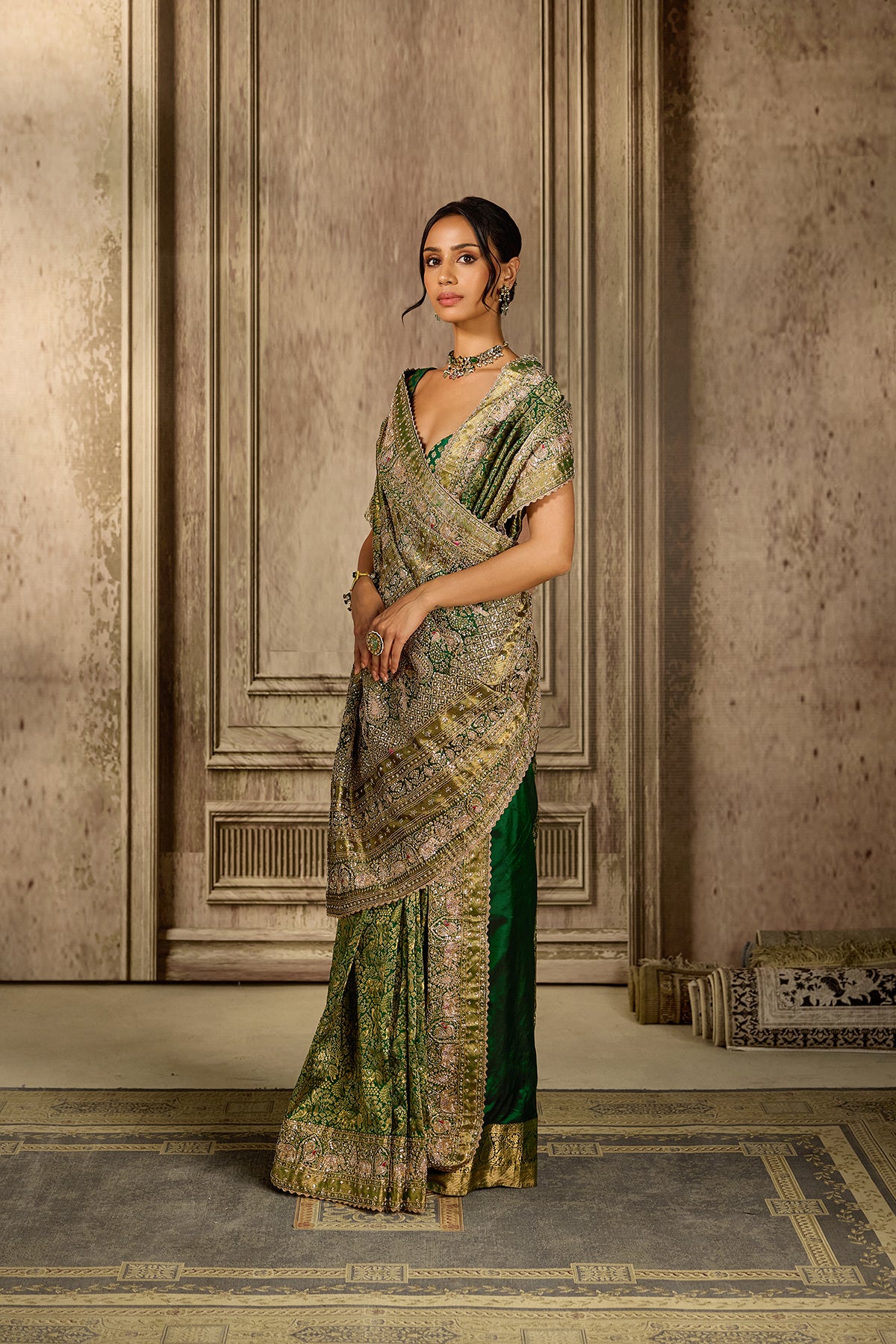 Green Kanjivarum Slik Saree