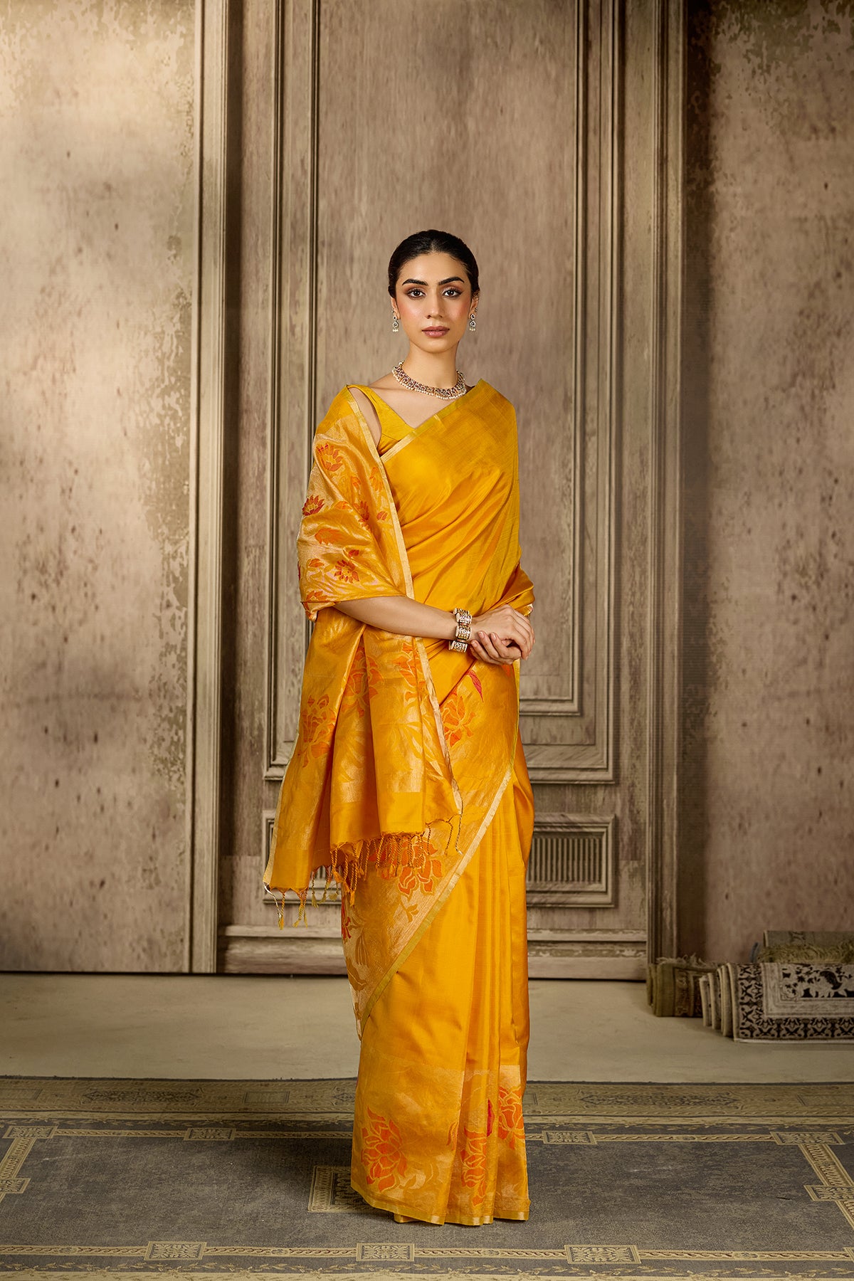 Yellow Handloom Silk