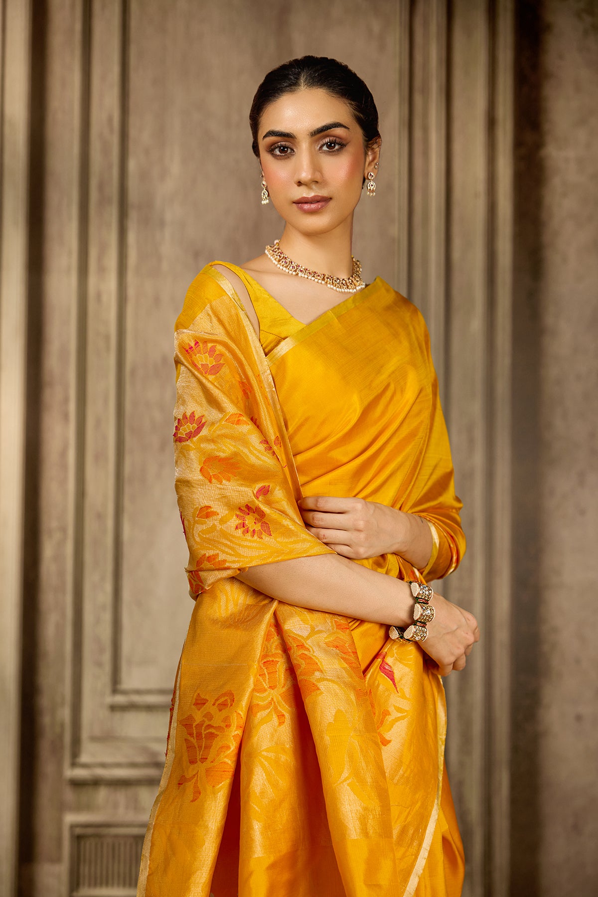Yellow Handloom Silk
