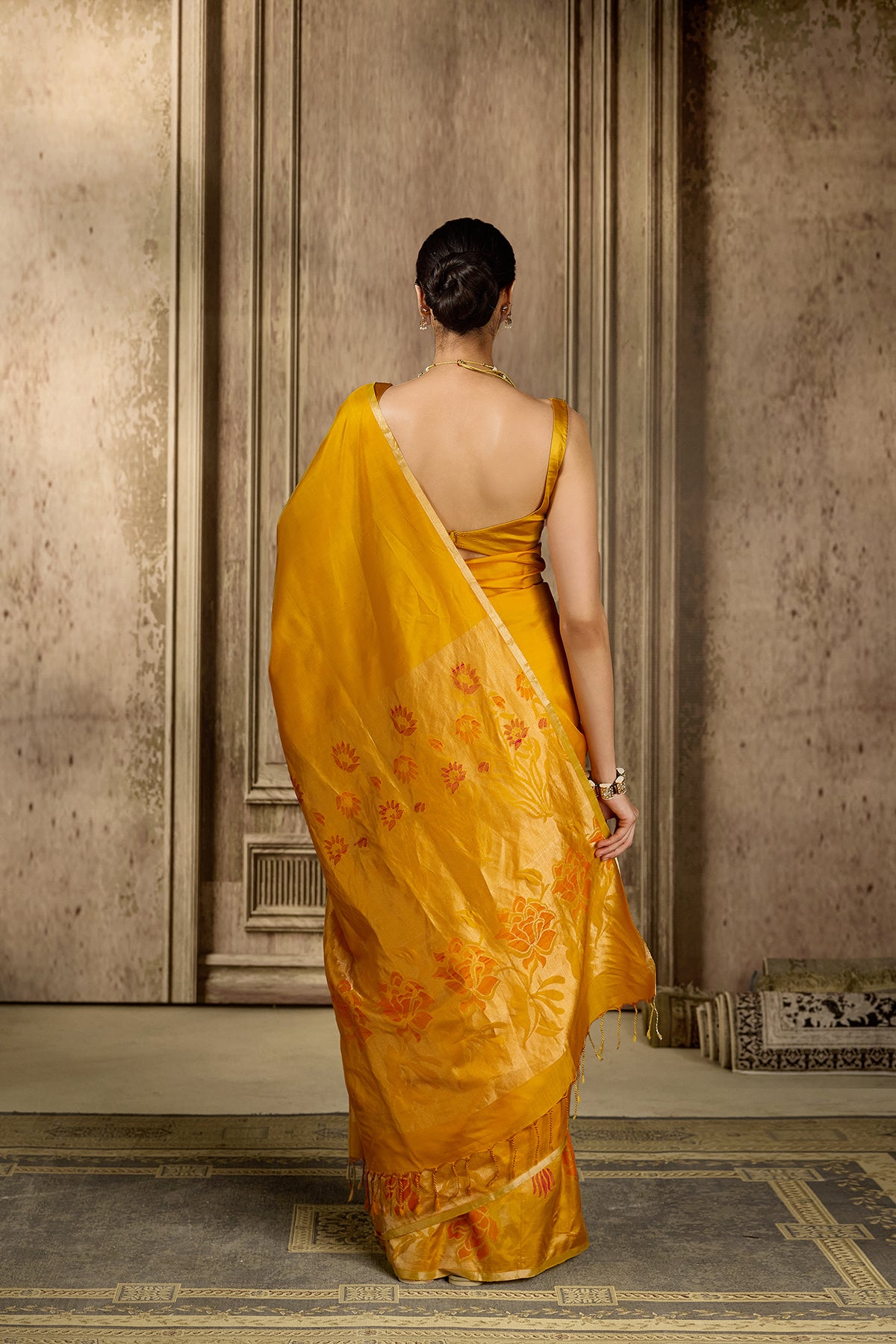 Yellow Handloom Silk