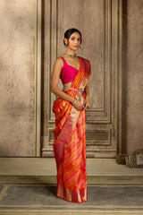 Orange Kanjivarum Skil Saree