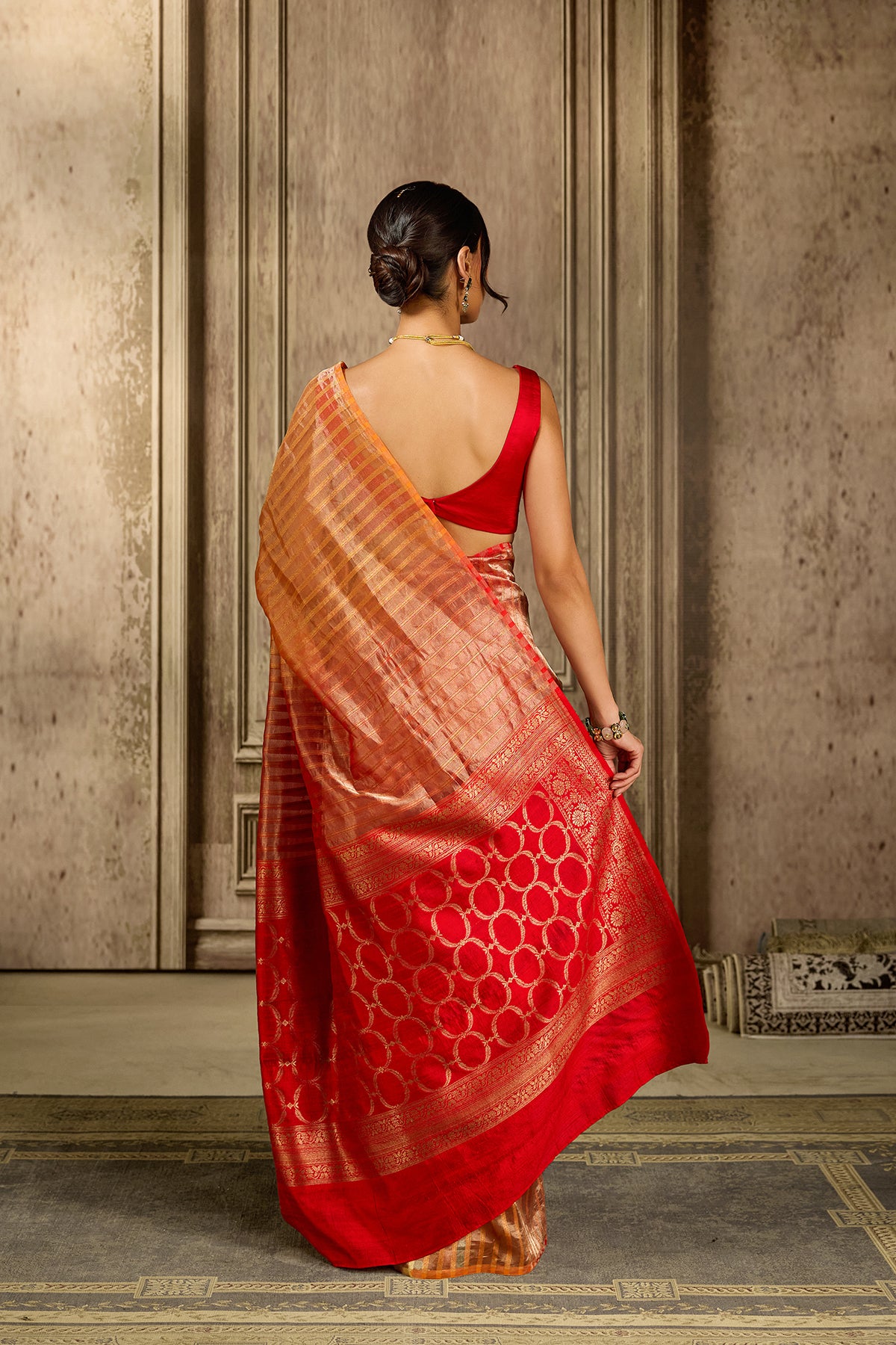 Rusty Ren Tissue Silk Saree