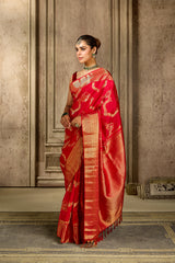 Red Handloom Silk Saree