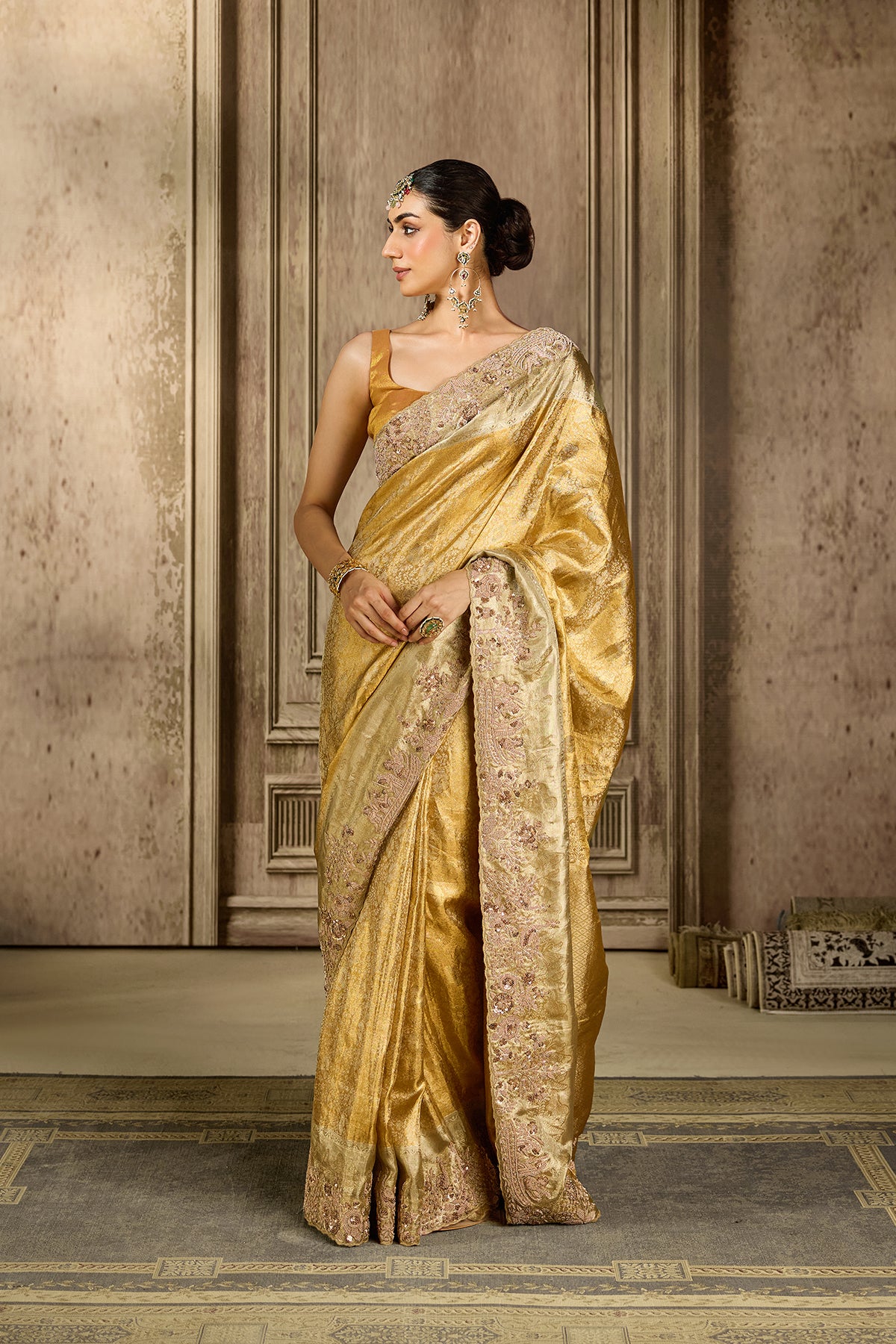 Golden Kanjivarum Silk Saree