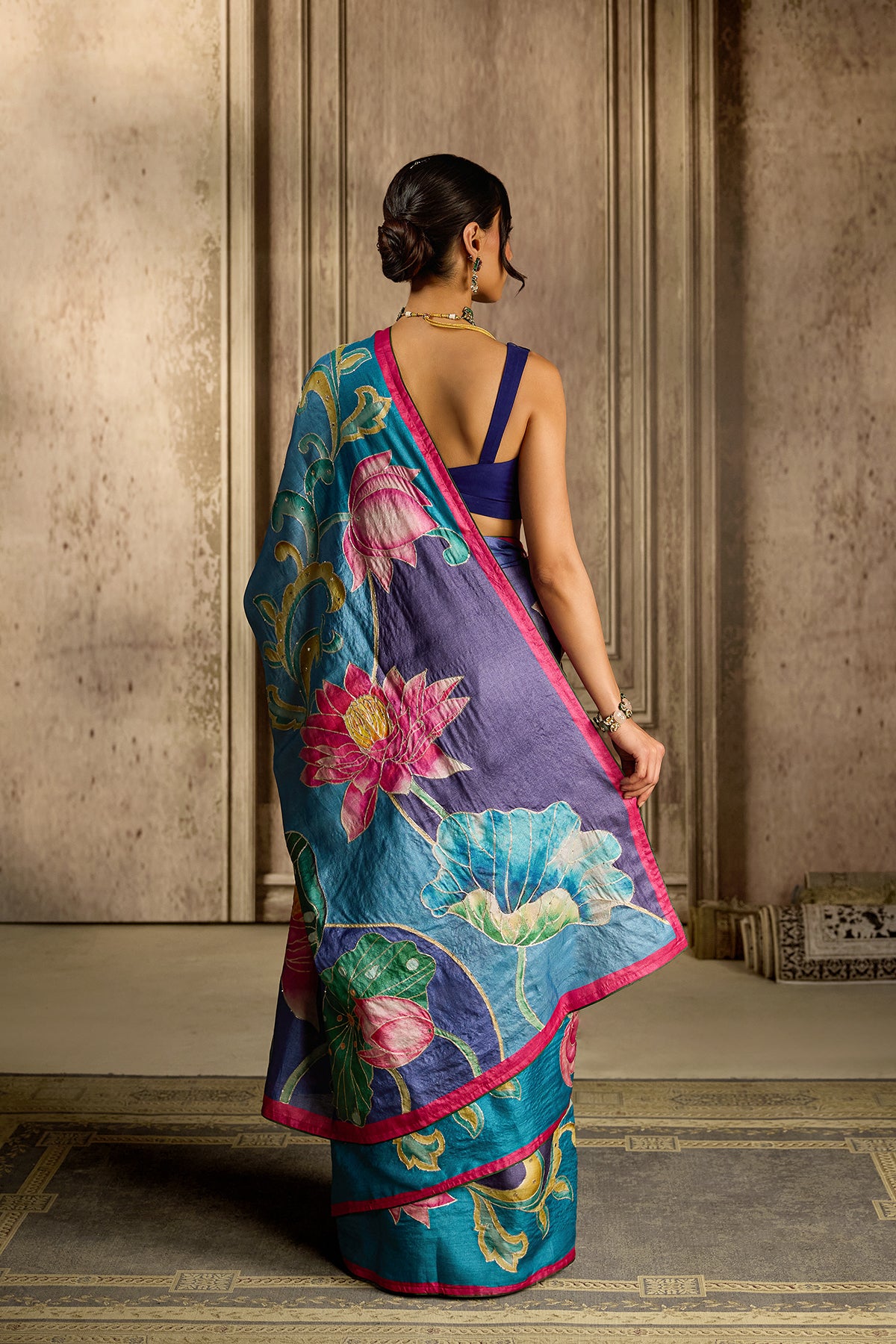 Multi Tussar Silk Saree