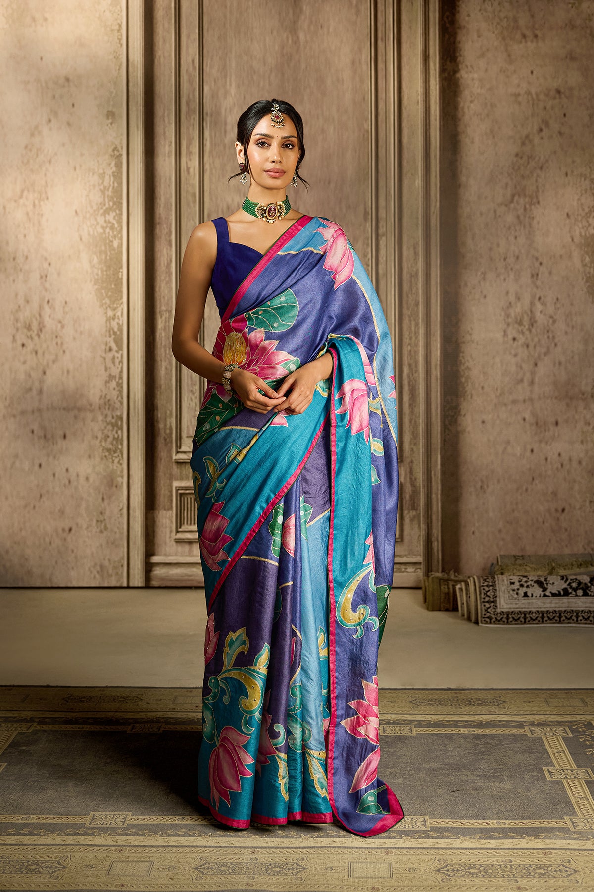 Multi Tussar Silk Saree