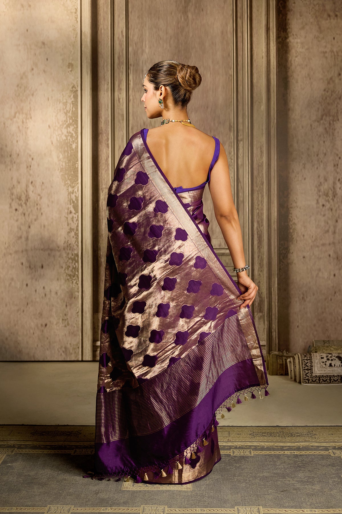 Purple Handloom Silk Saree