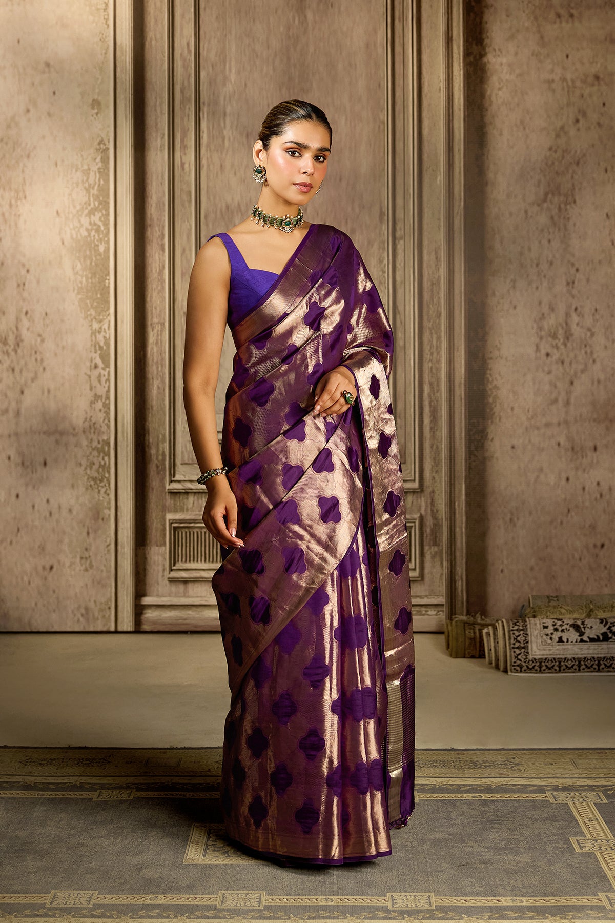Purple Handloom Silk Saree