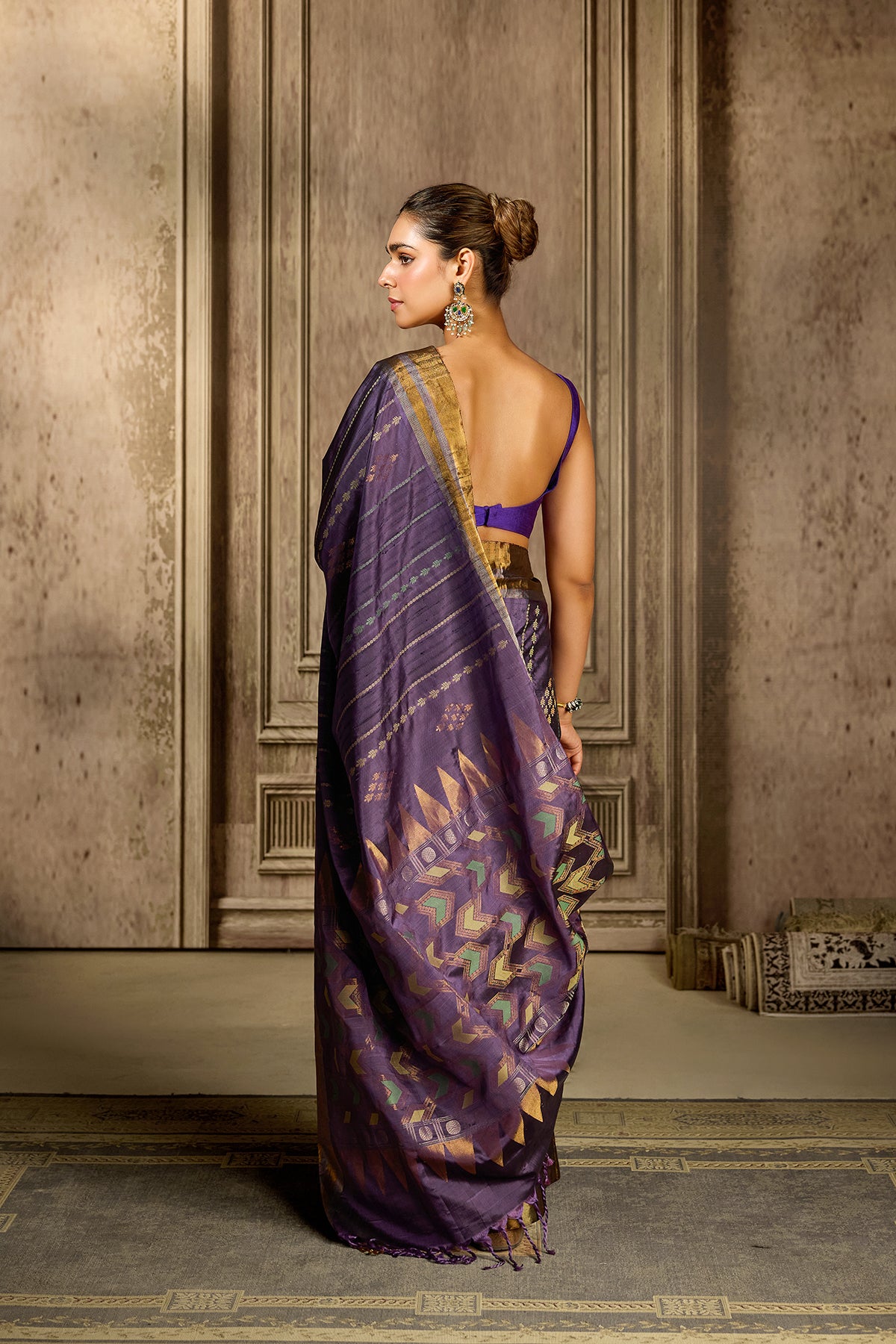 Purple Handloom Silk Saree
