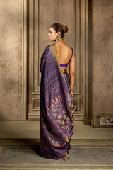 Purple Handloom Silk Saree