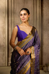 Purple Handloom Silk Saree