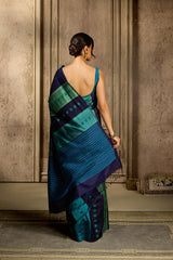 Blue Raw Silk Saree
