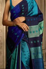 Blue Raw Silk Saree
