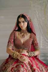 Red Silk Lehenga