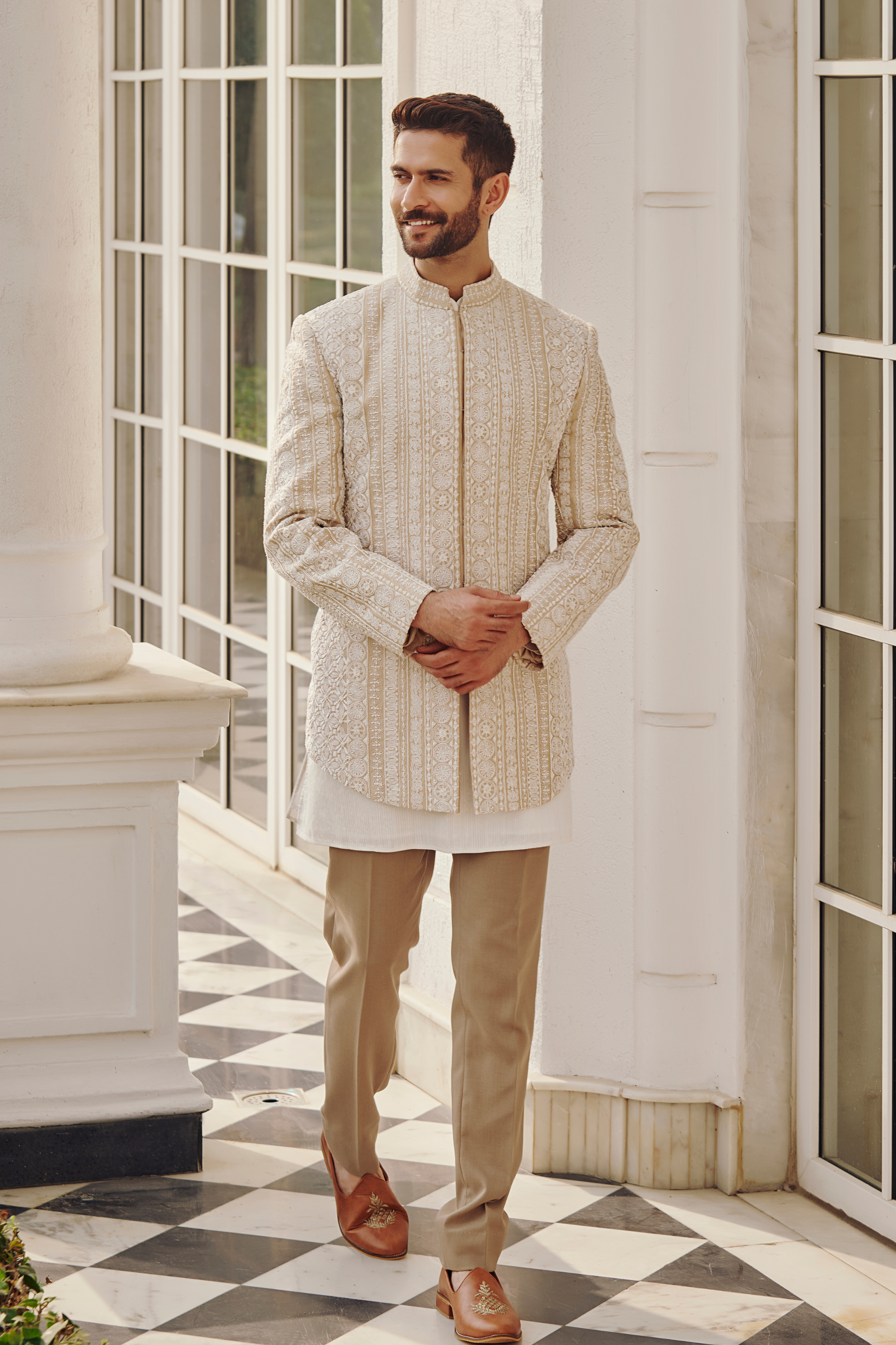 Timeless elegance Ivory Sherwani -1553
