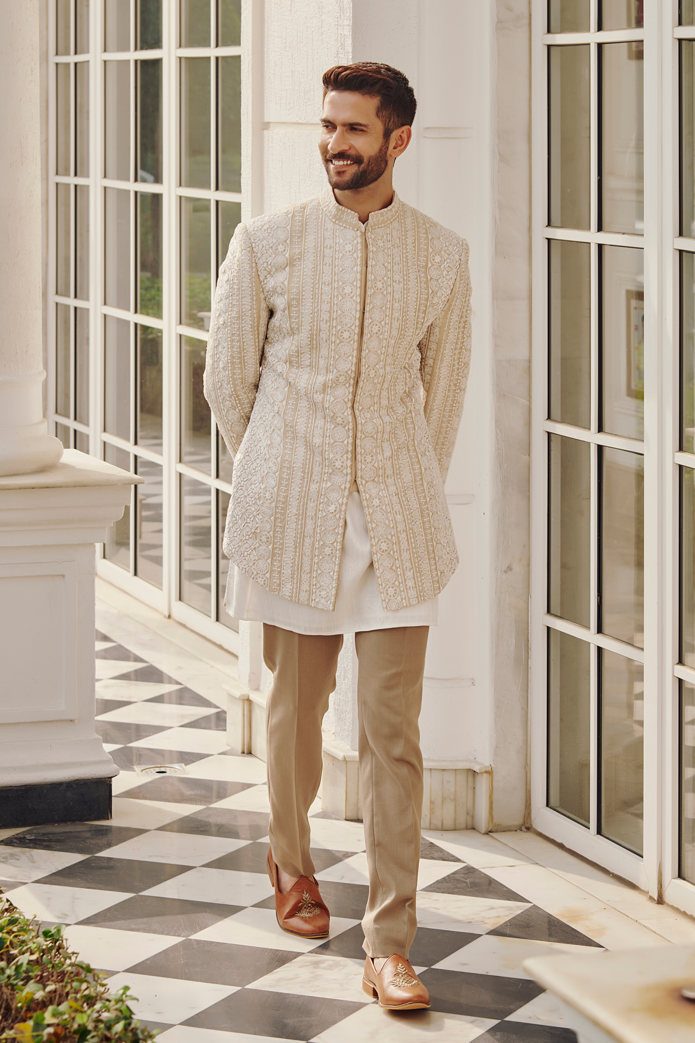 Timeless elegance Ivory Sherwani -1553