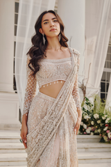 Silver Light Pre-Draped Saree