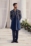 Velvet Silver Sherwani 41235